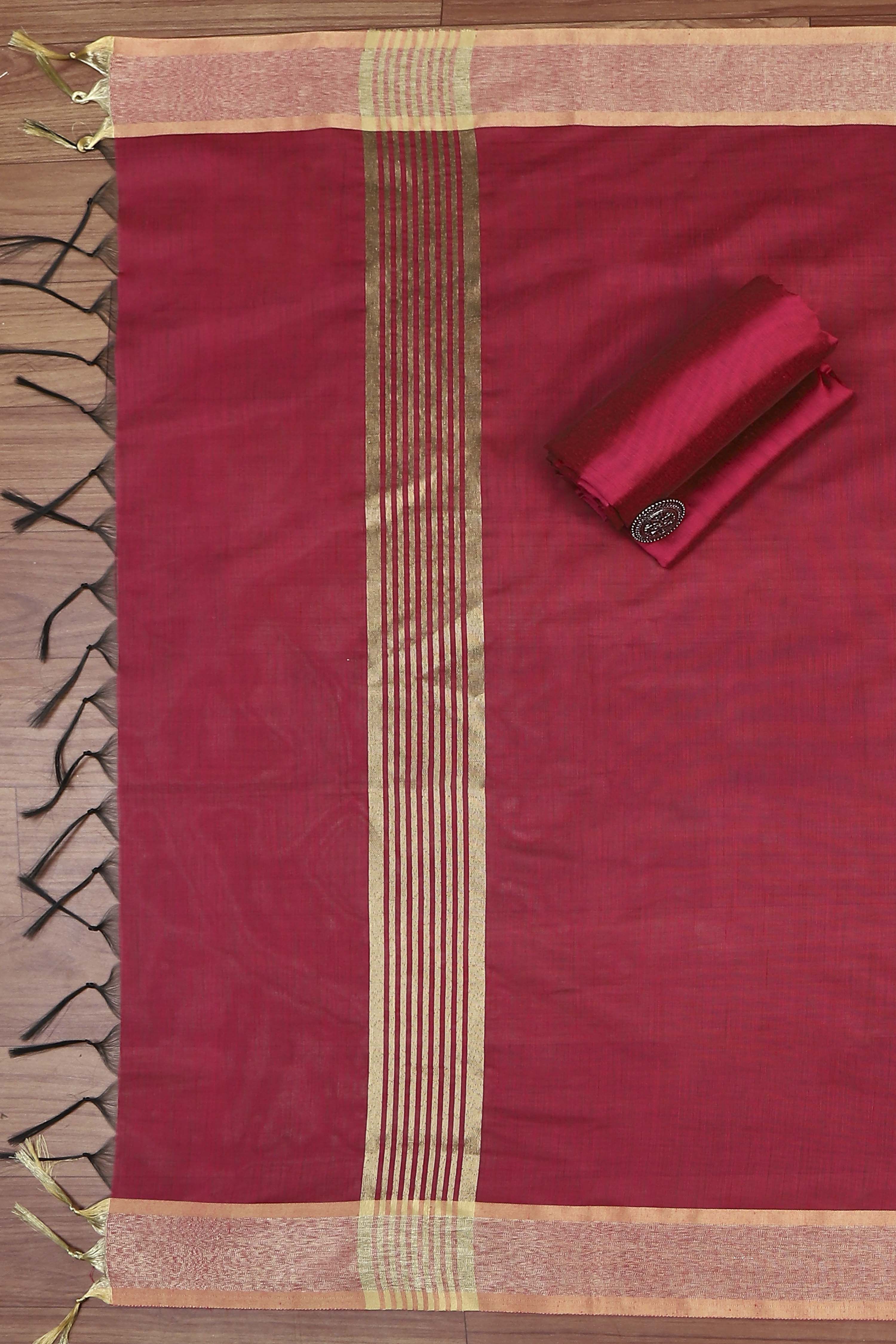 Pink Cotton Printed Embroidered Unstitched Suit Set image number 3