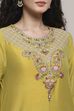 Lime Green Chanderi Straight Dyed Suit Set image number 1