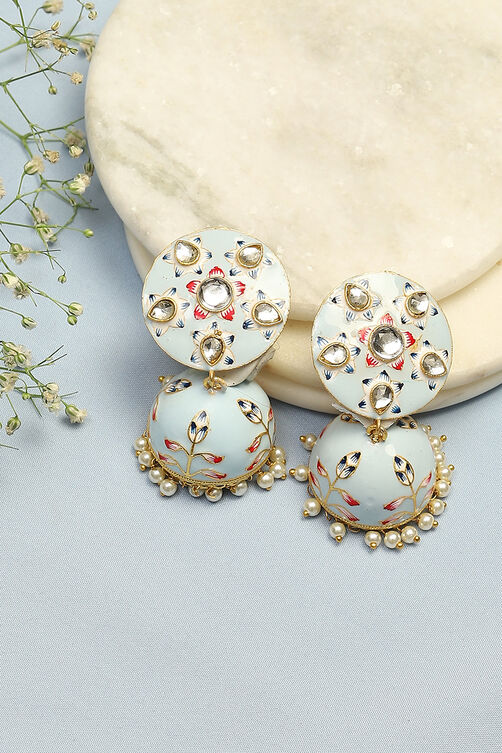 Light Blue Brass Earrings image number 0