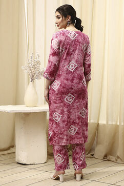 Pink Cotton  Unstitched Suit Set image number 5