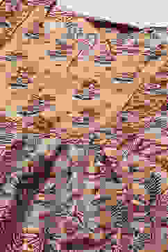 Beige Poly Cotton Layered Kurta Salwar Suit Set image number 1