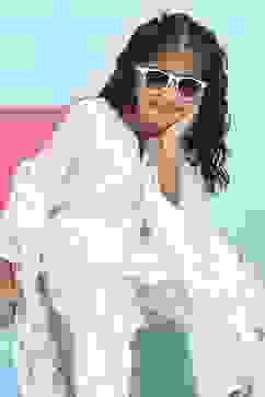 White Poly Chanderi Solid A-Line Suit Set image number 7