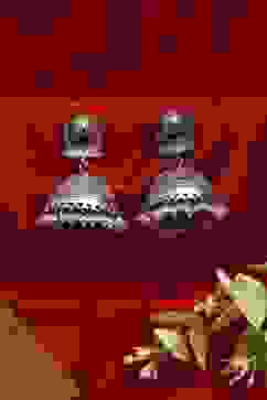 Green Brass Jhumka image number 2