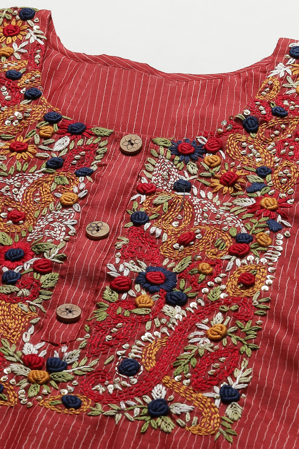 Maroon Art Silk Unstitched Suit Set image number 2