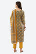 Yellow Cotton Unstitched Suit Set image number 4
