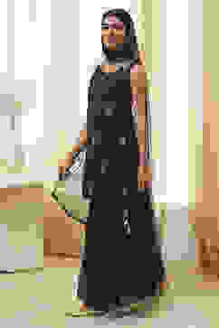 Blue Embroidered Straight Suit Set image number 3