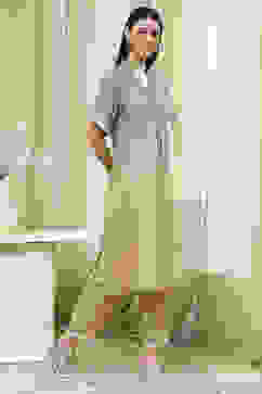 Grey and Beige Printed Straight Co-ord Set image number 5