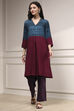 Teal Viscose Rayon Straight Printed Kurta Pants Set image number 6