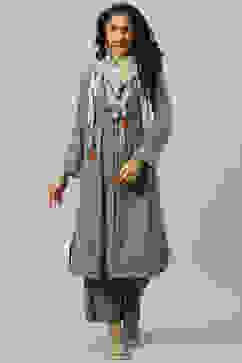 Green LIVA Straight Solid Kurta Set image number 5