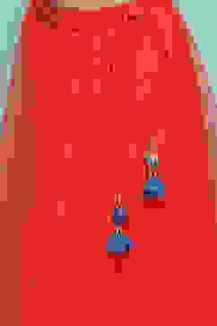 Red Polyester Short Kurta Printed Suit Set image number 2