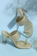 Gold PU Ring Toe Sandals image number 0