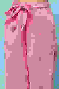 Strappy Pink Embroidered Cotton Top With Pink Solid Pant  image number 2