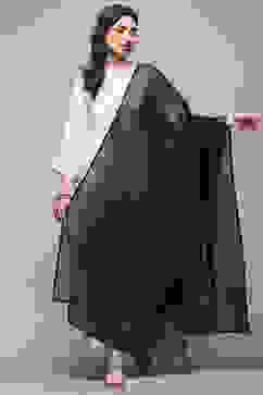 Black Polyester Printed Dupatta image number 0