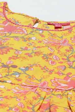 Yellow Cotton A-Line Top image number 1