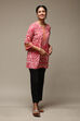 Red Cotton Blend Printed Kurti