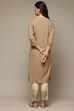 Brown Rayon Straight Kurta Pants Suit Set image number 4