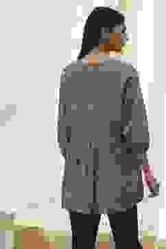 Teal Green Cotton Pleated A-Line Short Kurta image number 3