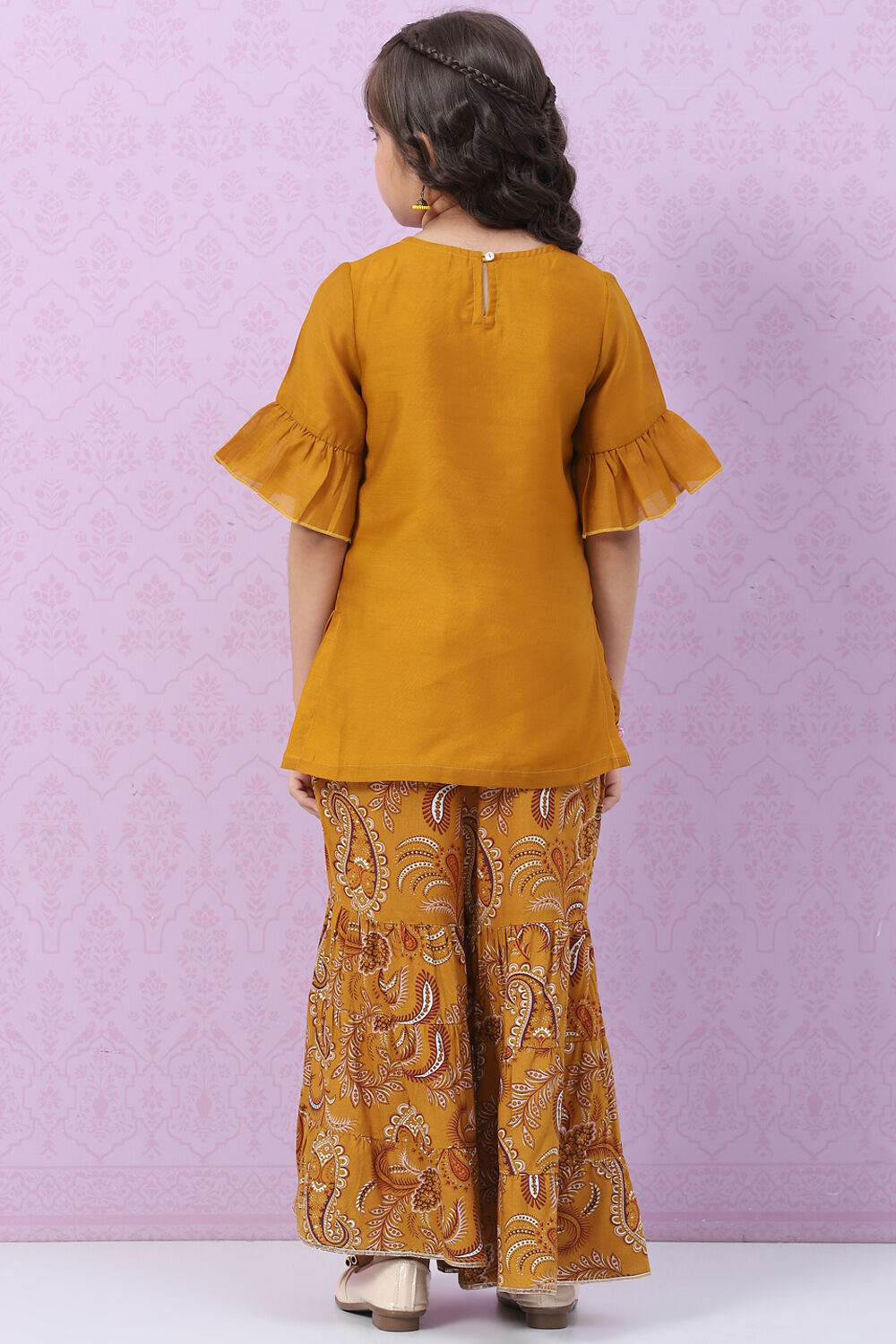 Red Art Silk Straight Kurta Set image number 4