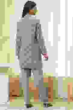 Grey Art Silk Straight Suit Set image number 4