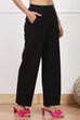Black Solid Relaxed Fit Pants image number 4