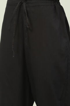 Black Art Silk Anarkali Kurta Pant Suit Set image number 3