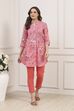 Green Cotton Printed Straight Kurti image number 7