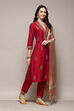 Meganta Poly Viscose Straight Kurta Slim Pant Suit Set image number 6