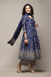 Blue Cotton Anarkali Kurta Palazzo Suit Set image number 6