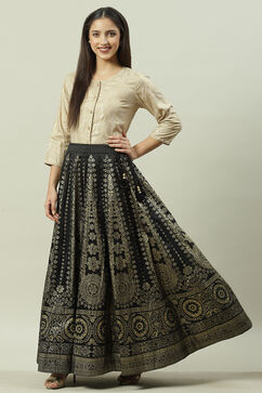 Black Art Silk Skirt image number 5