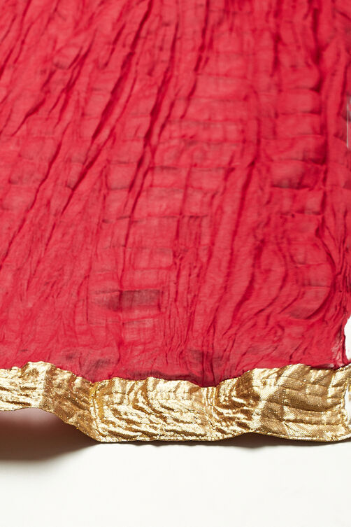 Rohit Bal Red Cotton Silk Anarkali Printed Suit image number 2