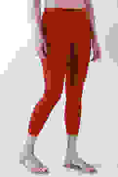 Red Cotton Lycra Leggings image number 3