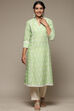 Pink Cotton Straight Embroidered Kurta image number 5