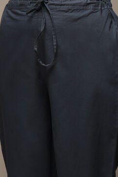 Grey Cotton Gathered Kurta Pants Suit Set image number 2