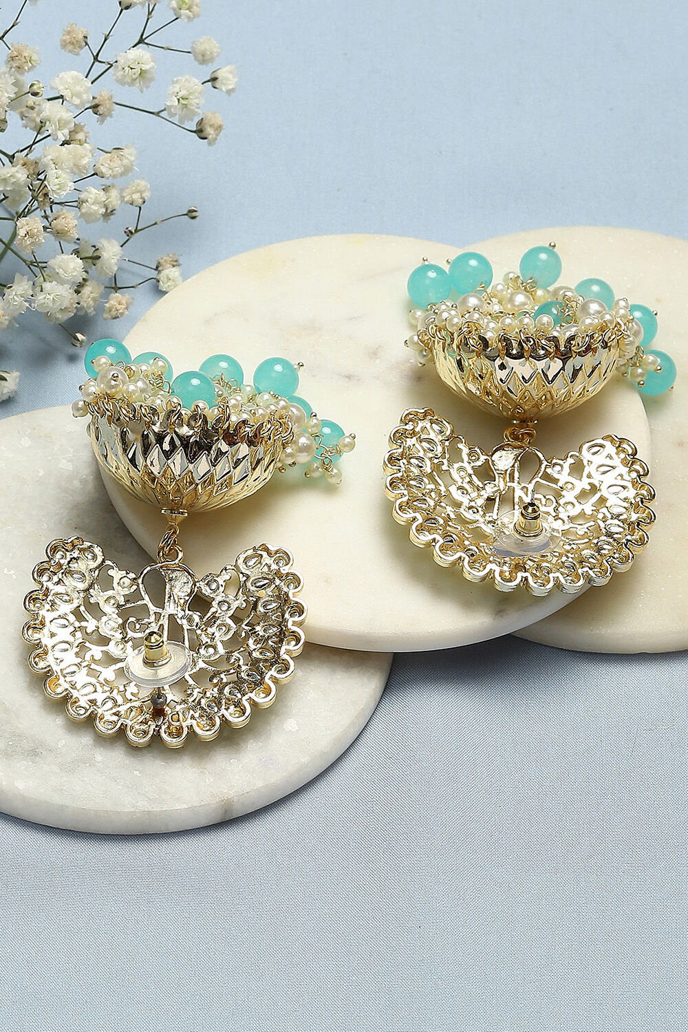 Blue Brass Earrings image number 2