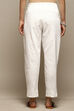 Off White Cotton Relaxed Pants image number 4