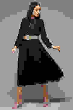 Black Rayon Straight Dress image number 0