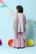 Light Blue Cotton Gathered Kurta Garara Suit Set image number 4
