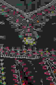 Teal Art Silk Flared Fusion Printed Dress image number 1