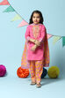 Pink Cotton Straight Kurta Salwar Suit Set
