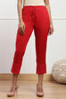 Off White Cotton Regular Pants image number 5