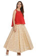 Red Art Silk Top & Skirt Set image number 0
