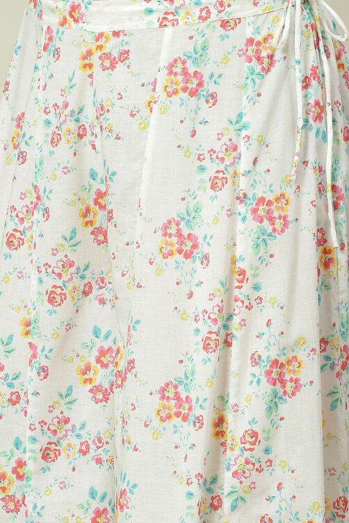 White Viscose Straight Kurta Sharara Suit Set image number 2