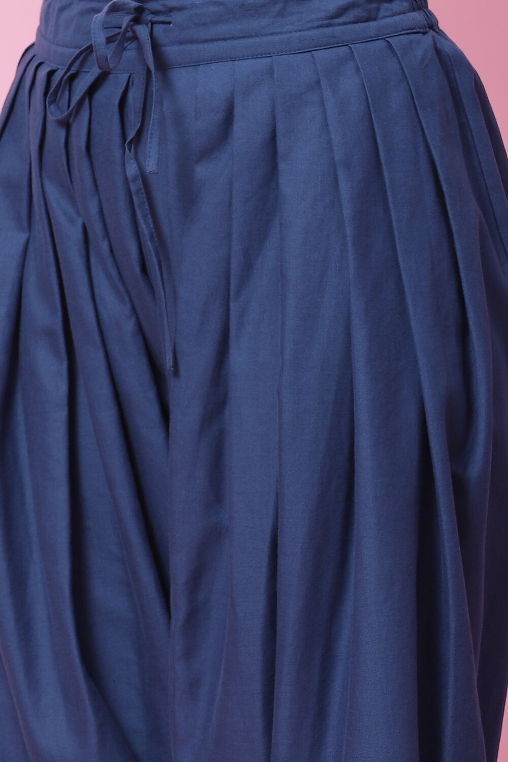 White And Blue Cotton A-Line Kurta Salwar Pant Suit Set image number 2