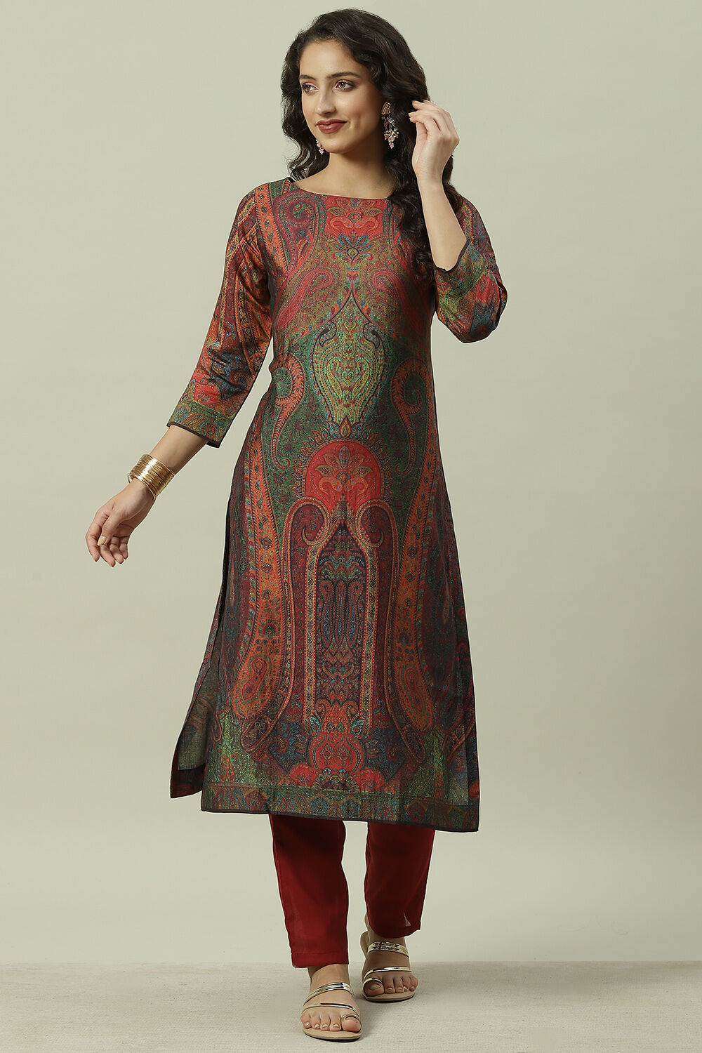 Biba orange hot sale kurta