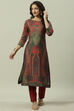 Burnt Orange Rayon Straight Printed Kurta image number 0