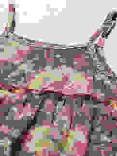 Blue Rayon Tiered Printed Kurta image number 1