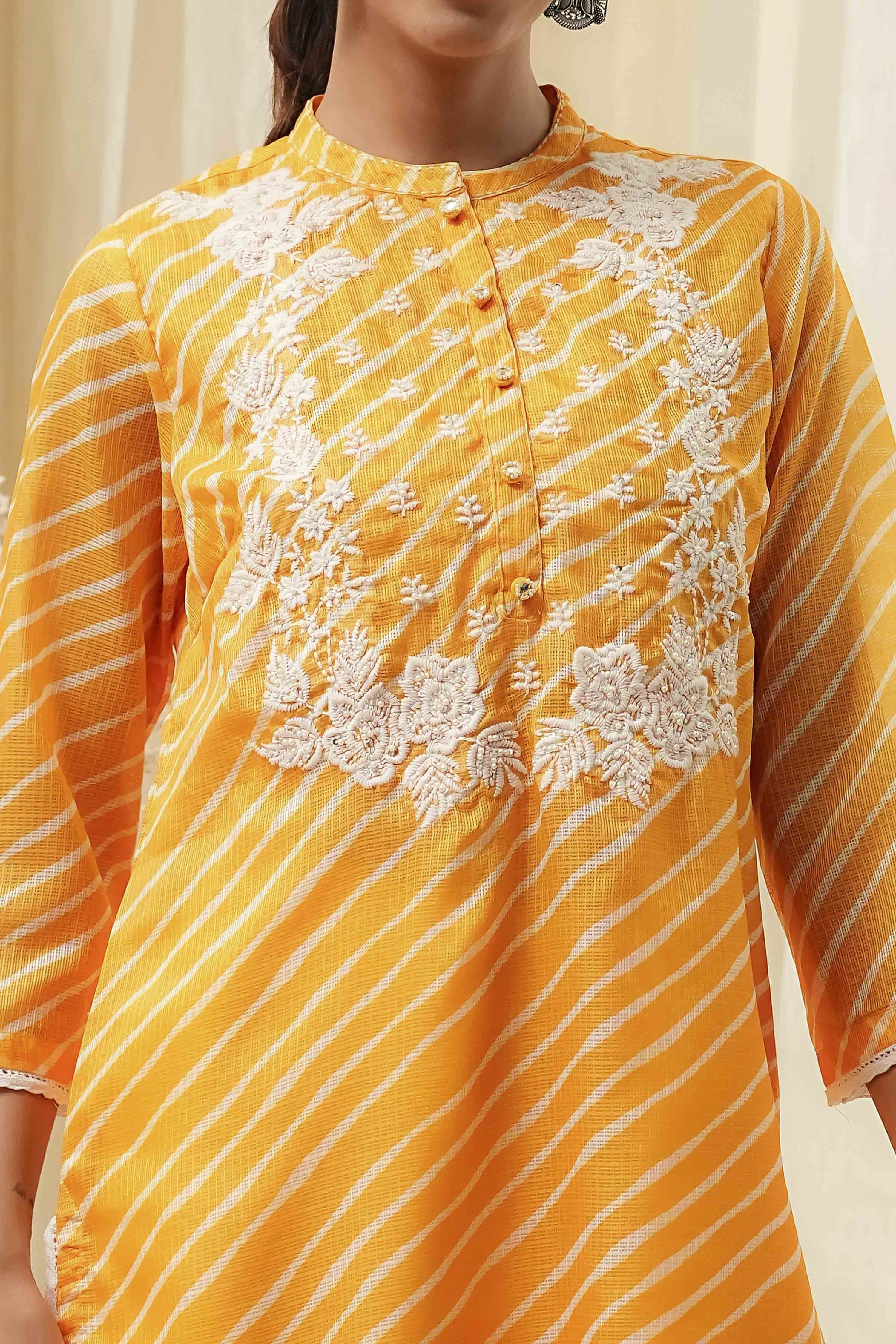 Coral Polyester Straight Kurta image number 1
