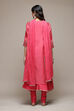 Coral Cotton Blend Layered Kurta Churidar Suit Set image number 5