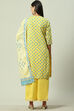 Teal Cotton Straight Kurta Palazzo Suit Set image number 4