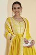 Yellow Cotton Floral Printed Anarkali Kurta Set image number 1